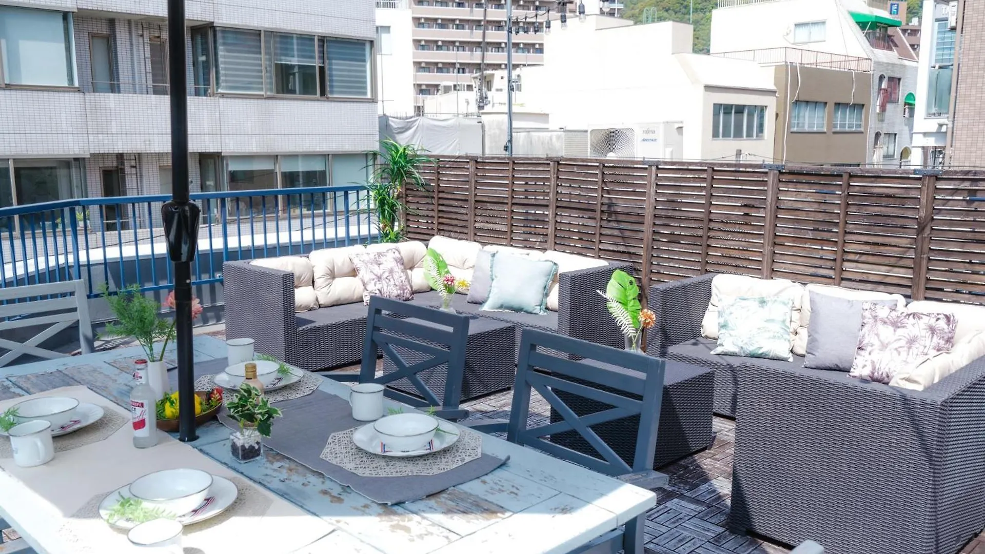 アパート Ln15 Ricca 三宮5分! 屋上バーベキュー可能!キッチン付パーティ向コンド Roof Top Bbq 神戸市